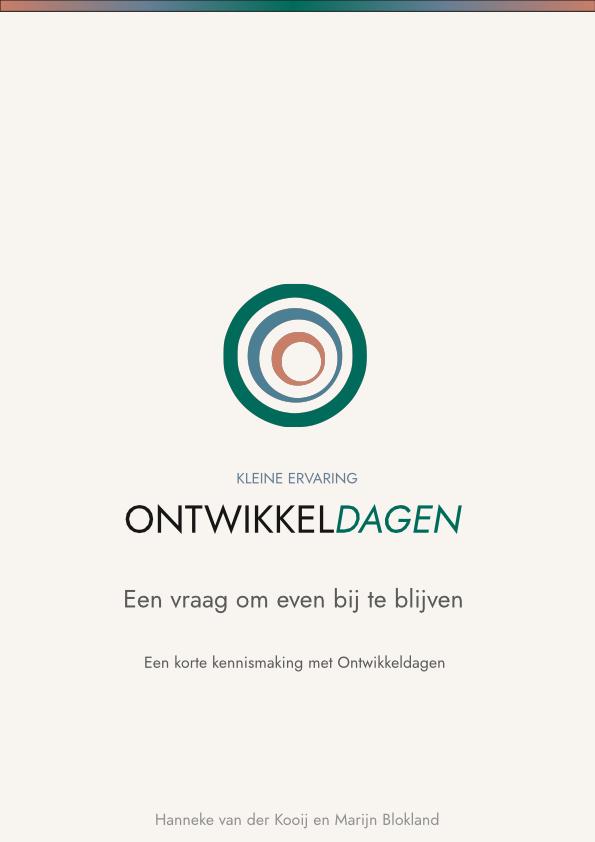Voorzijde van Een vraag om even bij te blijven, een korte kennismaking met Ontwikkeldagen
